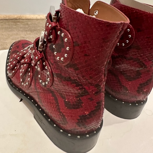 Givenchy red python studded ankle boots size 36 - Picture 3 of 11